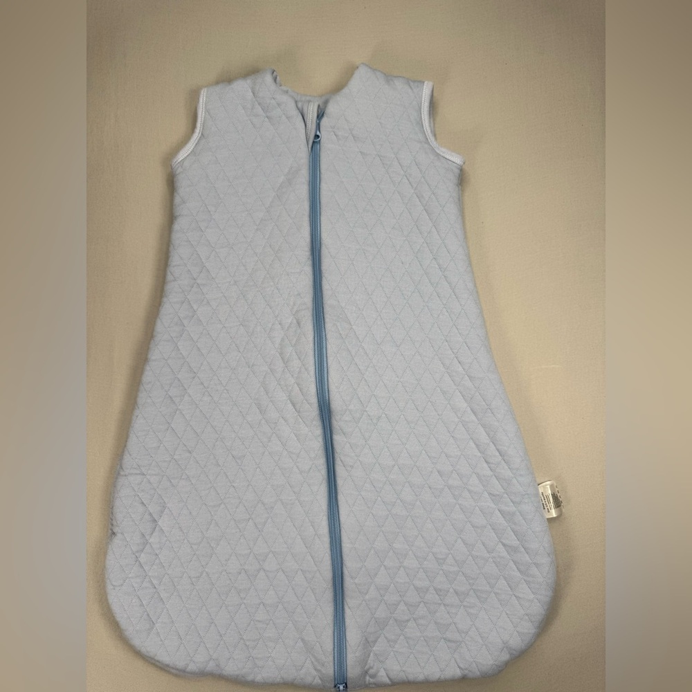 Baby Sleep Sack 0–6 Months | Quilted Cotton | Blue Zip Sleep Bag